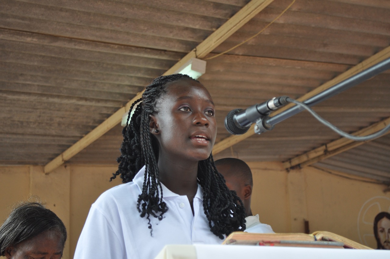 girl debating environmental issues girl debating environmental issues